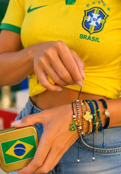 Kit Pulseiras Cristal Brasilcore Premium + Lata Colecionavel