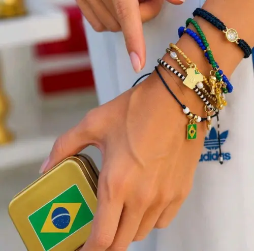 Kit Pulseiras Cristal Brasilcore Premium + Lata Colecionavel