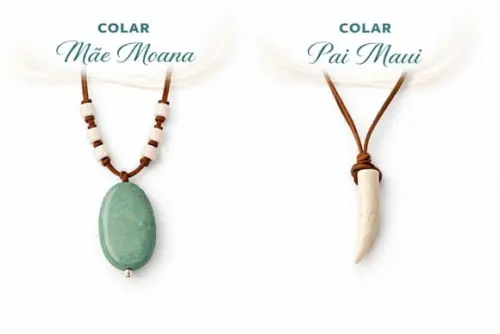 Lembrança 70 Colares Moana / Maui + Colar Pai e Mãe