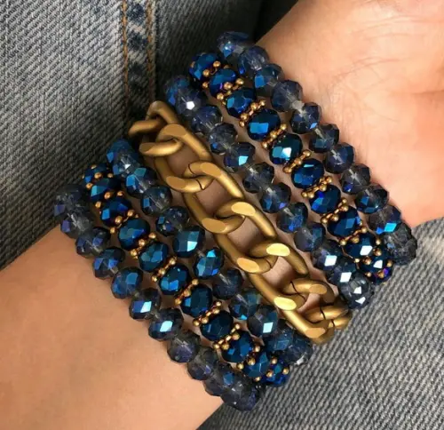 Mix de Pulseiras Cristal Azul Espacial