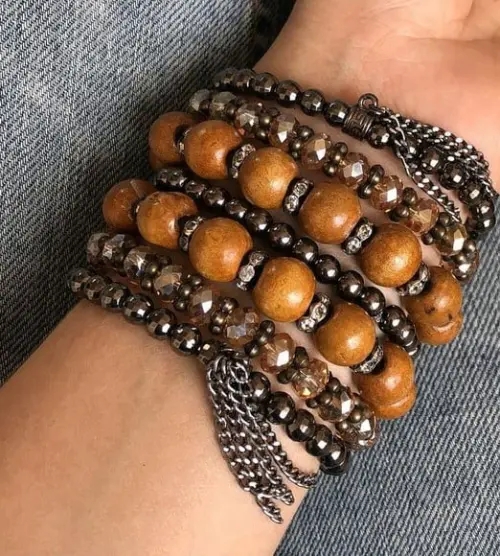 Mix de Pulseiras Cristal Deluxe - Madeira