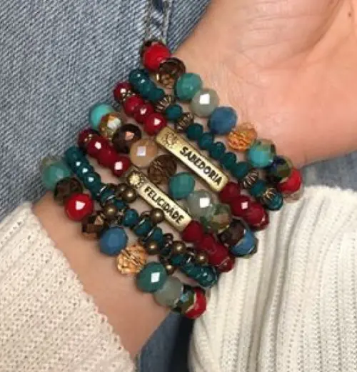 Mix de Pulseiras Cristal Colora