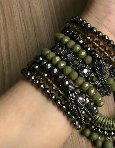 Mix de Pulseiras Cristal Deluxe - Militar