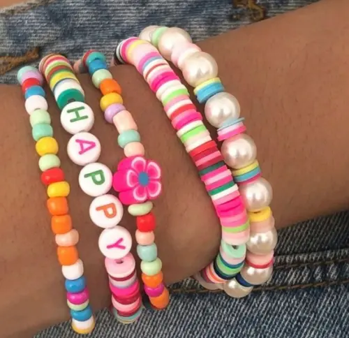 Mix De Pulseiras De Fimo Coloridinhas