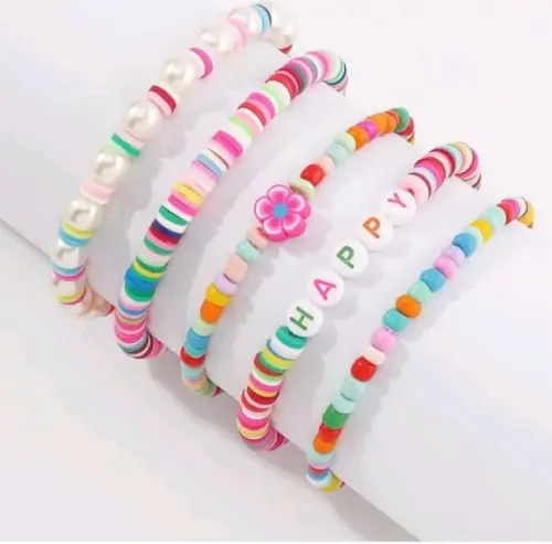 Mix De Pulseiras De Fimo Coloridinhas