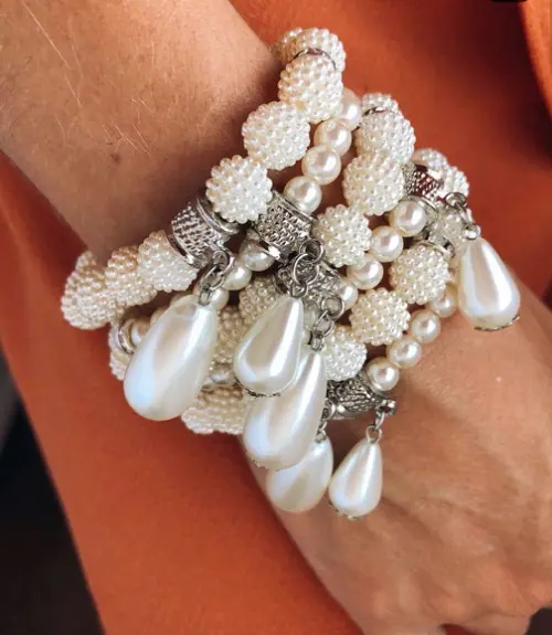 Mix de Pulseiras de Pérolas Craqueladas