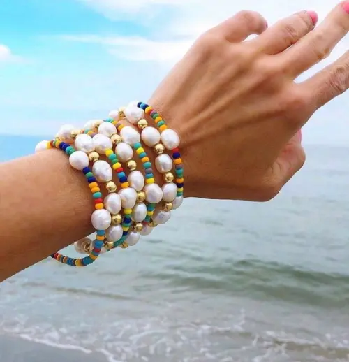 Mix de Pulseiras Delicadeza Candy com Perolas