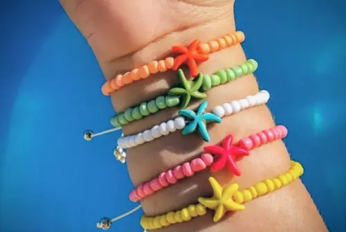 Mix de Pulseiras Estrelas de Pedra - Verao Colorido