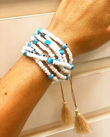 Mix De Pulseiras Miçangas e Olho Grego em Murano