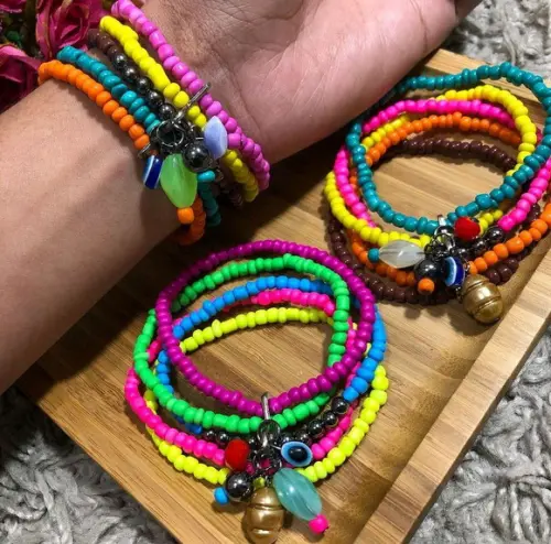 Mix de Pulseiras Micangas Coloridinhas