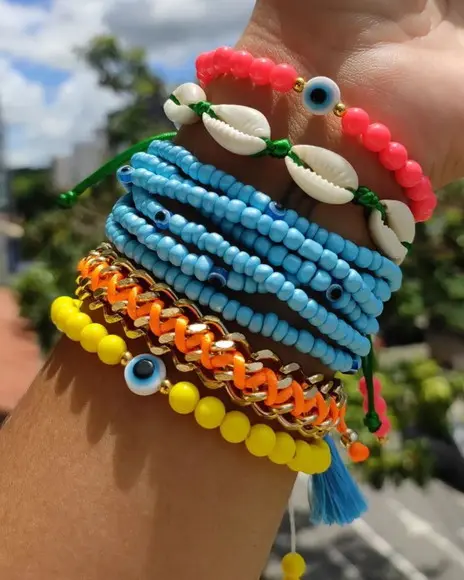 Mix de Pulseiras Verao Colorido Arlinda