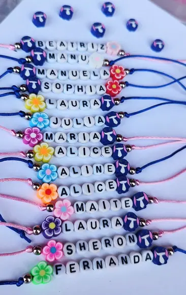 Pulseira Stitch Personalizada com Nome - Aniversário