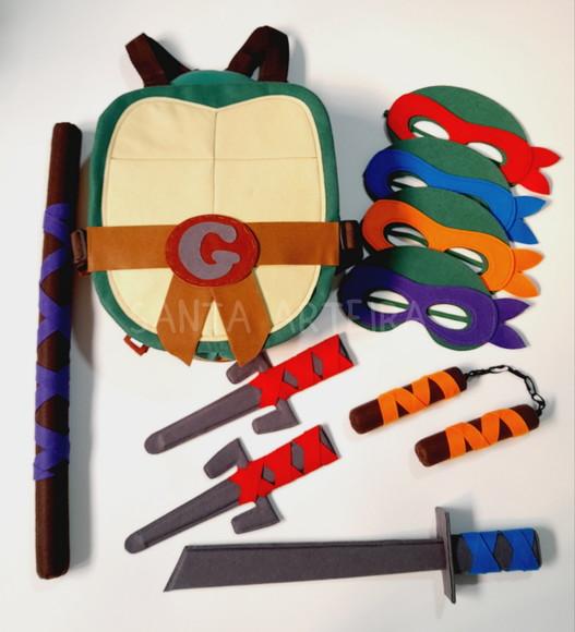Kit Casco Tartaruga Ninja 4 em 1/ Infantil