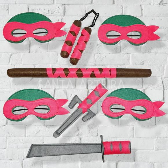 Kit Tartaruga Ninja Michelangelo com 1 Nunchaku /unidade.