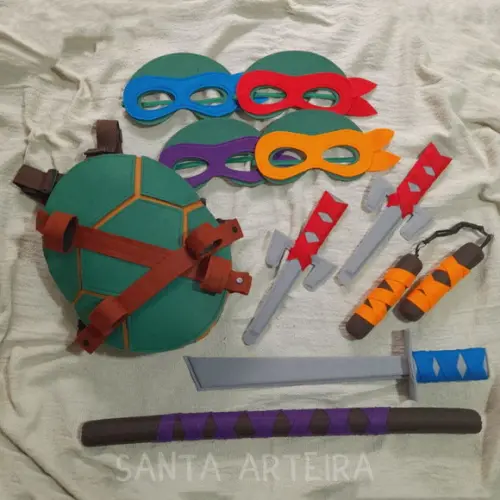 Kit Casco Tartaruga Ninja 4 em 1/ Bebês