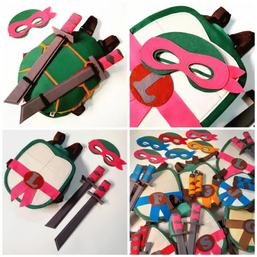 Kit Casco Tartaruga Ninja Leonardo com 2 Espadas/infantil