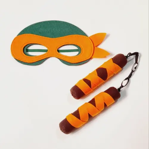 Kit Tartaruga Ninja Michelangelo com 1 Nunchaku /unidade.