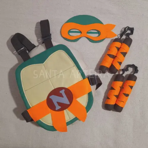 Kit Tartaruga Ninja Michelangelo com 2 Nunchakus/infantil