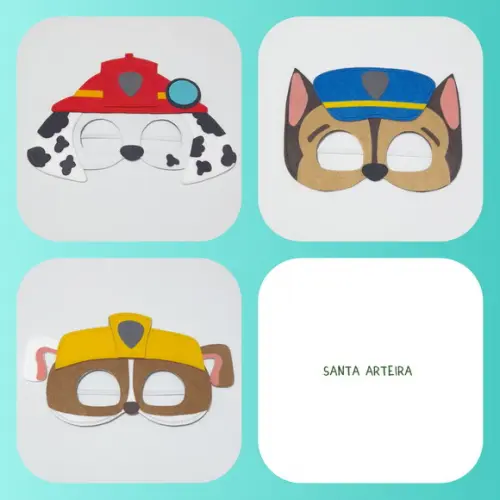 Máscaras em Feltro da Patrulha Canina