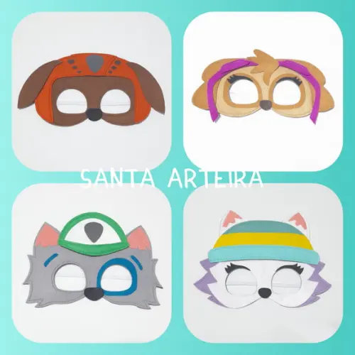 Máscaras em Feltro da Patrulha Canina