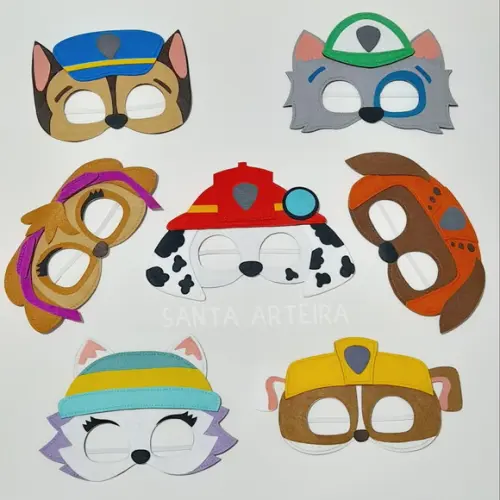 Máscaras em Feltro da Patrulha Canina