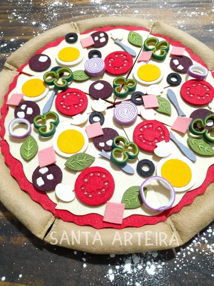 Pizza Montável em Feltro