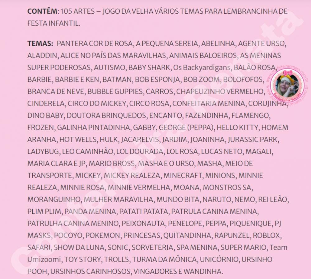 Lembrancinha Jogo da Velha Personalizado