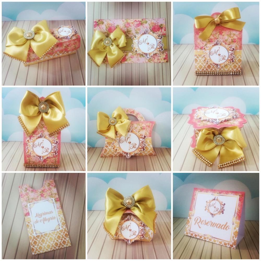 Arquivo de Corte Casamento Rosa e Dourado