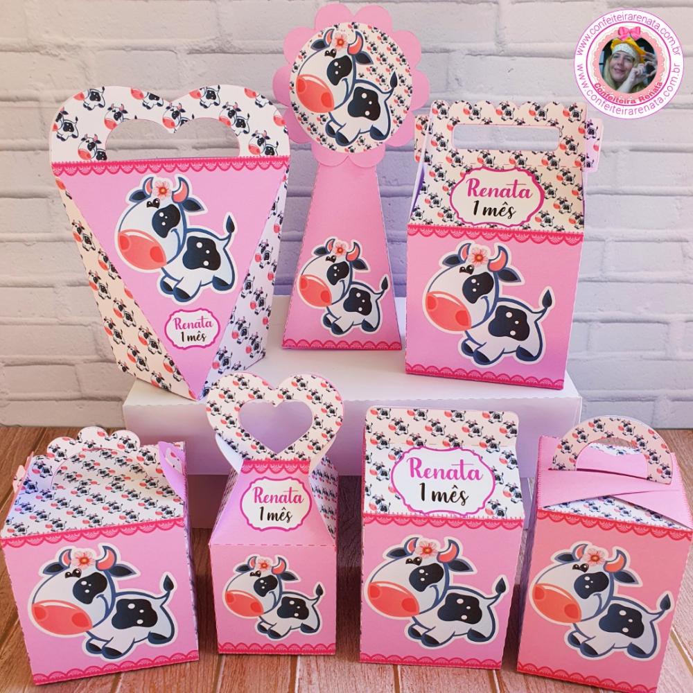 Arquivo de Corte Vaquinha Rosa em Studio, png e pdf