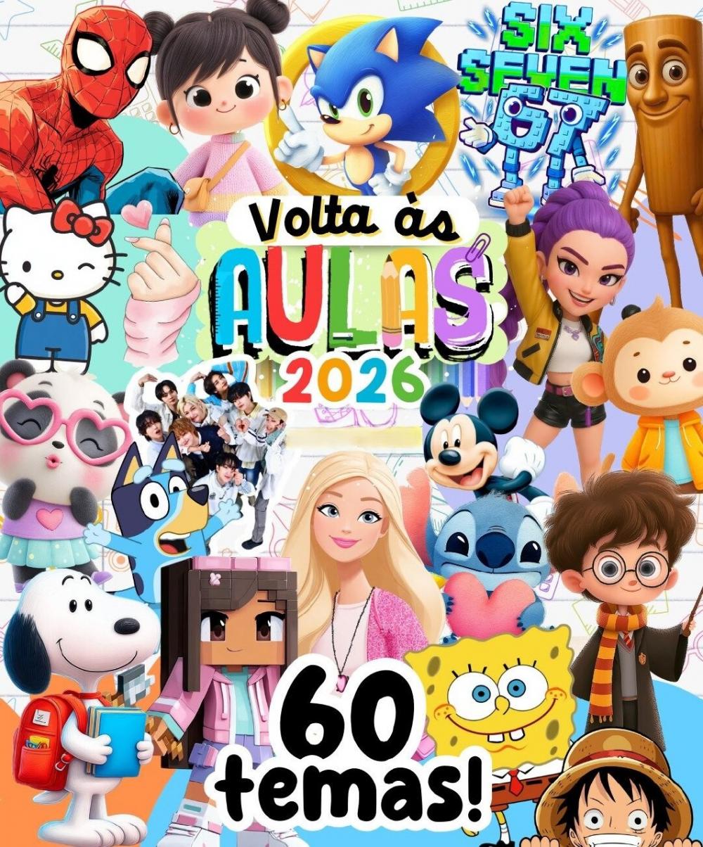 60 Temas – Kit Digital Volta às Aulas em PNG