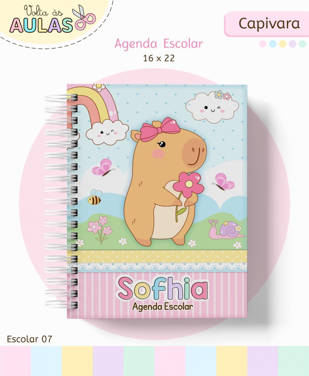 Kit Capivara Menina Volta às Aulas Arquivo Digital em PNG e PDF