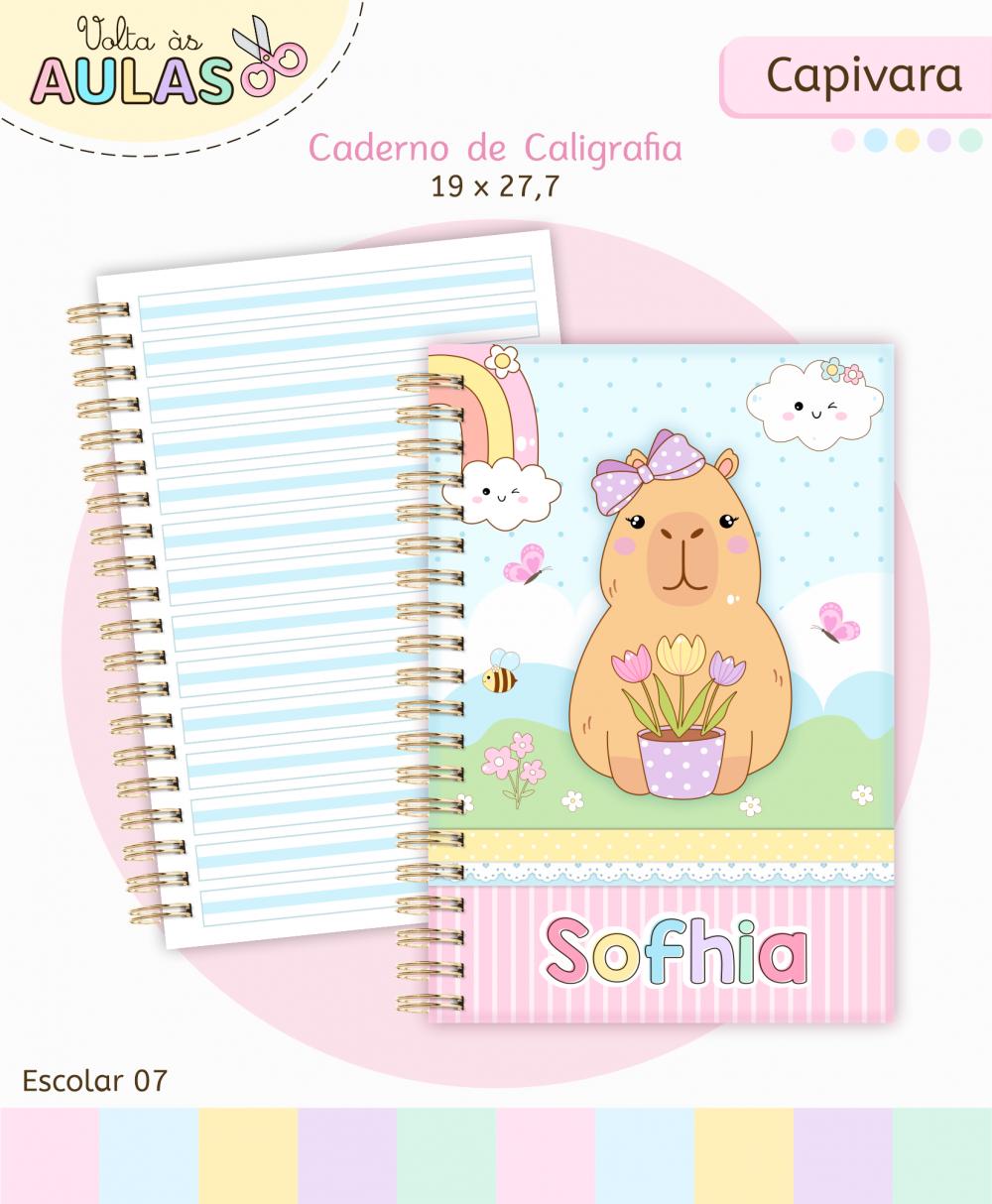 Kit Capivara Menina Volta às Aulas Arquivo Digital em PNG e PDF