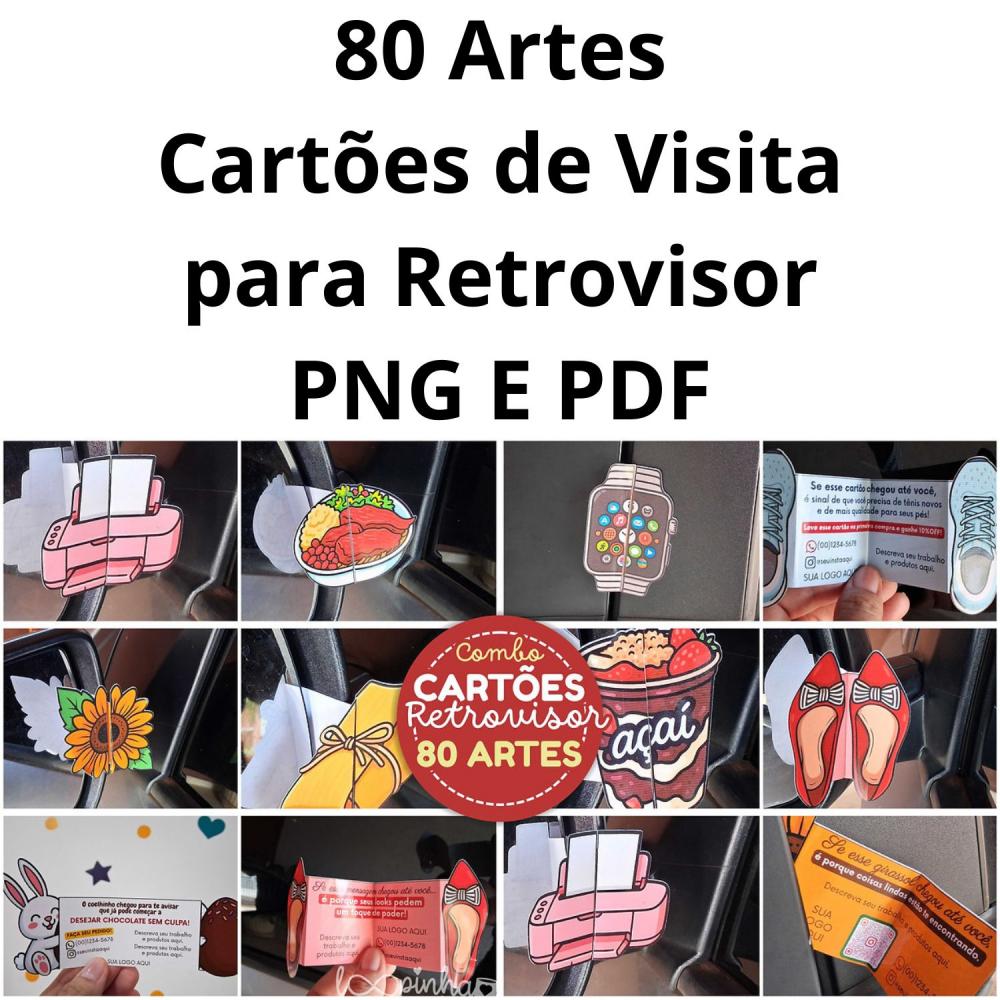 80 Artes - Cartão para Retrovisor Card para Retrovisor Cartões 