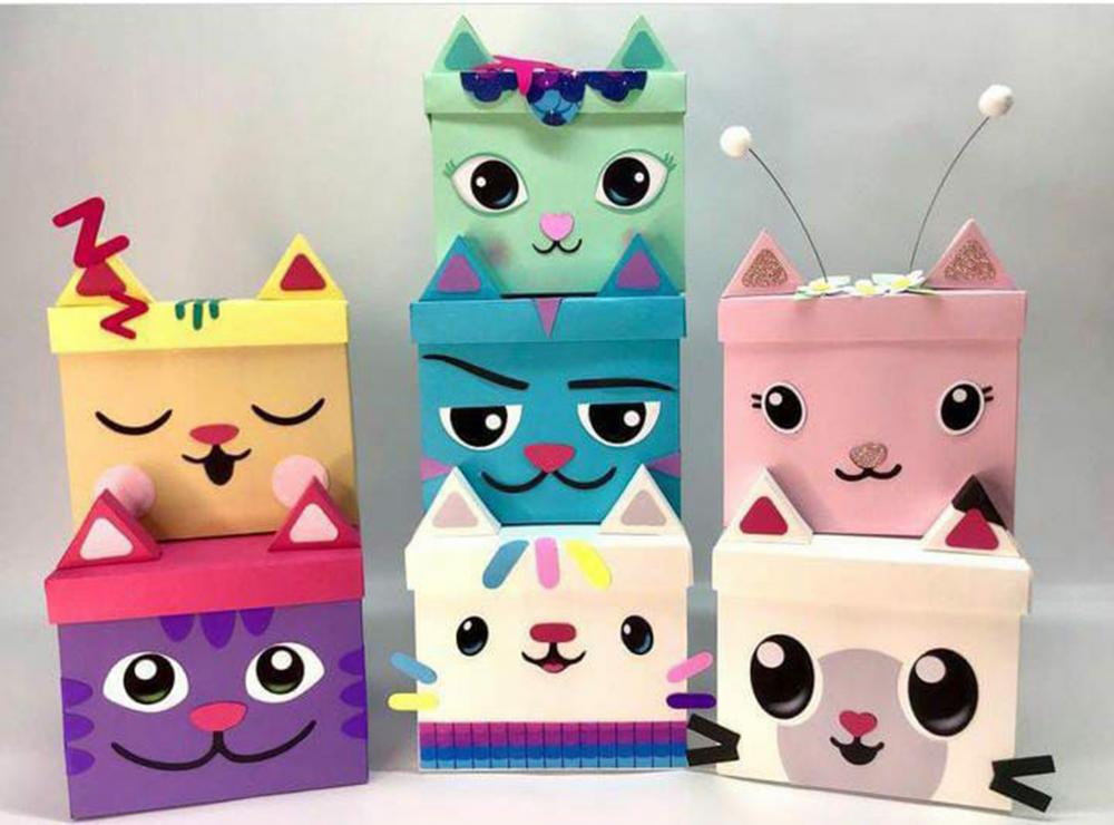 Arquivo de Corte 7 Caixas Gato da Gabby em Studio e PDF