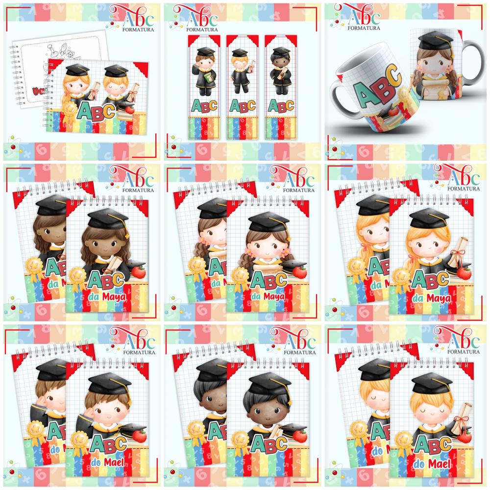 Kit Formatura ABC (bloquinhos, cadernos, canecas,…) Arquivo Dig