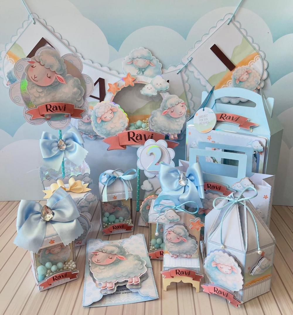 Arquivo de Corte Ovelhinha Azul em Studio e PDF