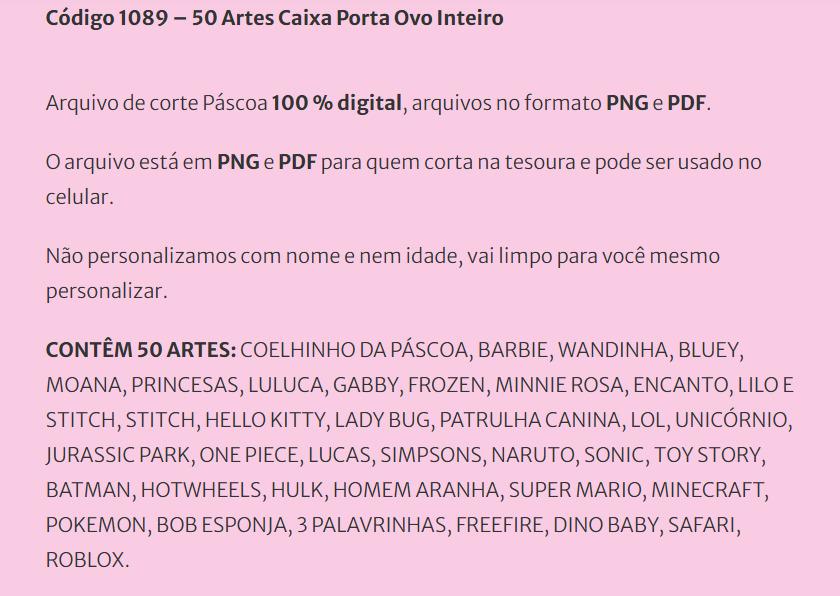 50 Artes – Arquivo de Corte Porta Ovo Inteiro de 250g e 350g em