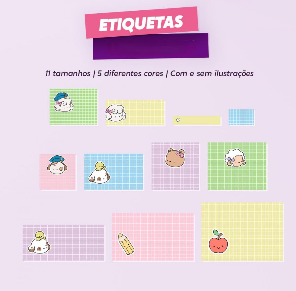 Kit Etiquetas Escolares Arquivo Digital em PNG