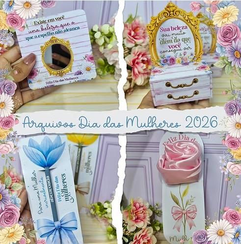 Arquivo de Corte Dia das Mulheres em JPG e Silhouette Studio