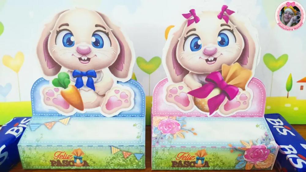 Arquivo de Corte Páscoa para Menina Rosa e para Menino Azul em S