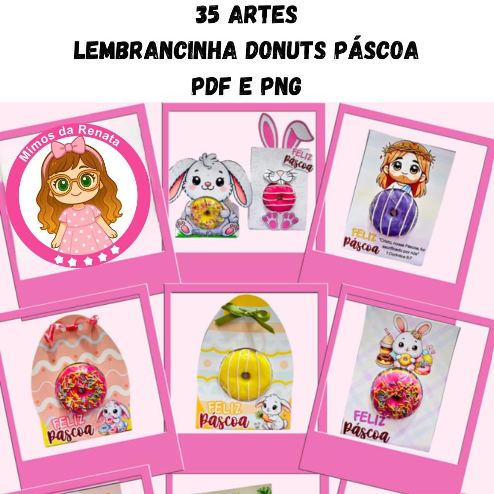 35 Artes – Lembrancinha Donuts Páscoa Arquivo de Corte em PDF 
