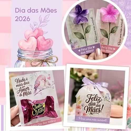 Kit Dia das Mães 2026 Arquivo de Corte em PNG e PDF
