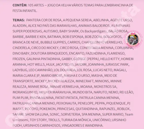 Lembrancinha Jogo da Velha Personalizado