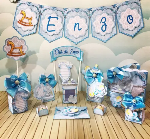 Arquivo de Corte Chá de Bebê Menino em Studio e pdf