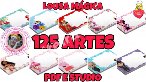 125 ARTES – Lembrancinha Lousa Mágica Personalizada Arquivo Digital em Studio e PDF