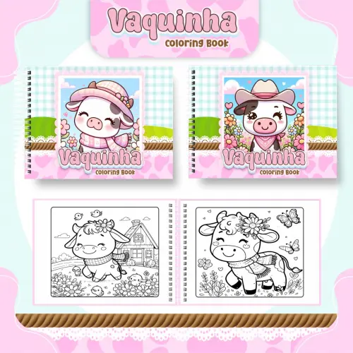 Arquivo de Corte Vaquinha Rosa em Studio, png e pdf