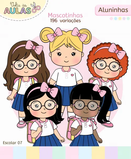 Kit Aluninhas Volta às Aulas em PNG e PDF