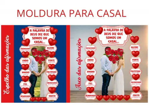 Moldura das Afirmações para Casal / Espelho das Afirmações ou Arco das Afirmações