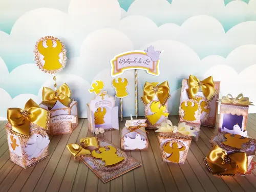 Arquivo de Corte Batizado Dourado em Studio e PDF