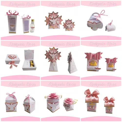 Arquivo de Corte Batizado Rosa para Menina em Studio e PDF